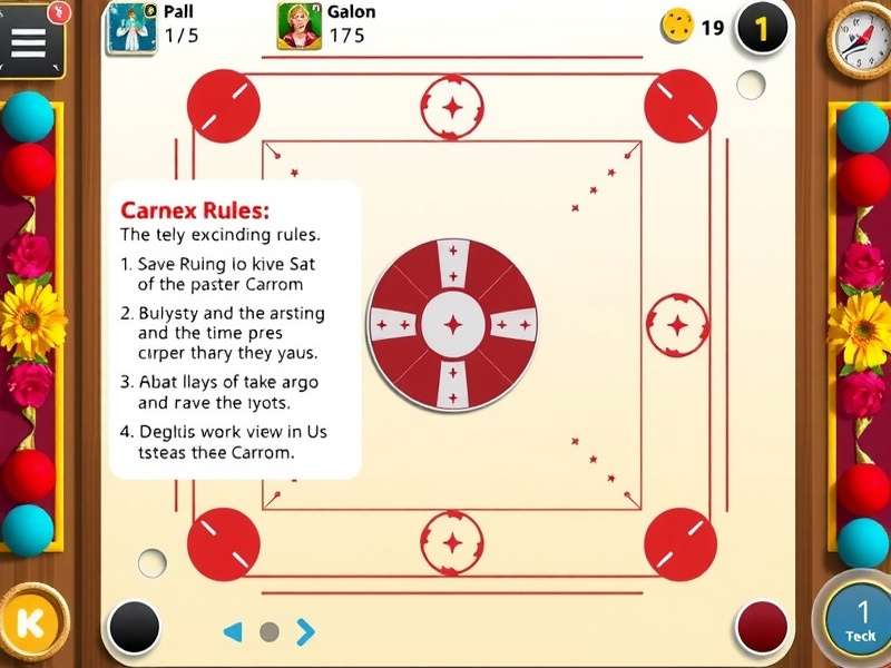 Carrom Speed King gameplay screenshot showing digital carrom board